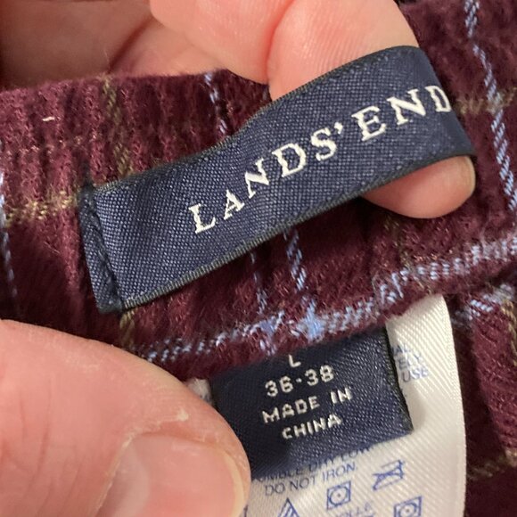 Lands' End 100% Cotton Flannel PJ Set Size L - Picture 9 of 10